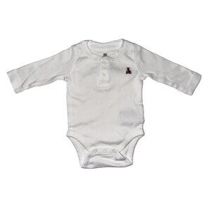 GAP Ivory Baby Henley Longsleeve Bodysuit, 0-3 months